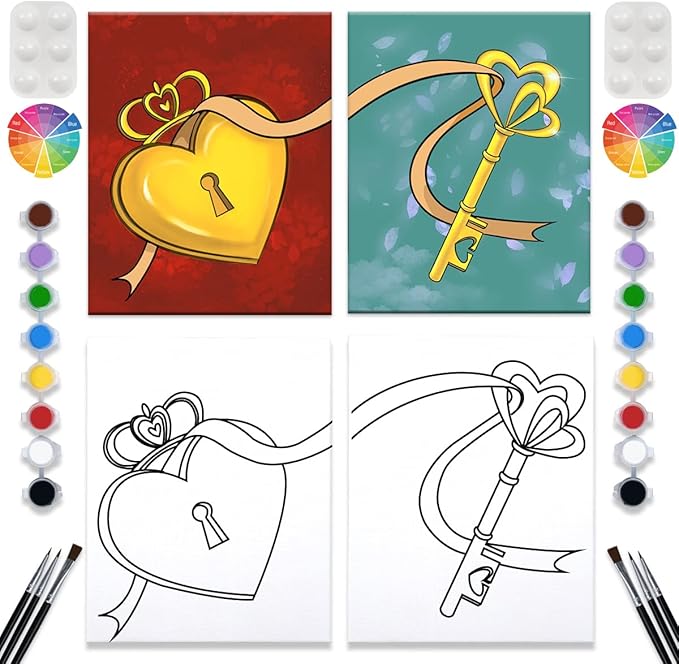 “Key to My Heart” at Home Sip n Paint Kit