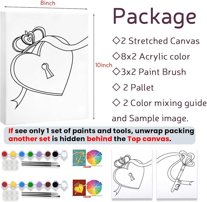 “Key to My Heart” at Home Sip n Paint Kit