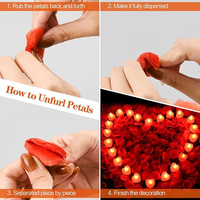 Rose Petals & Tea Lights Set