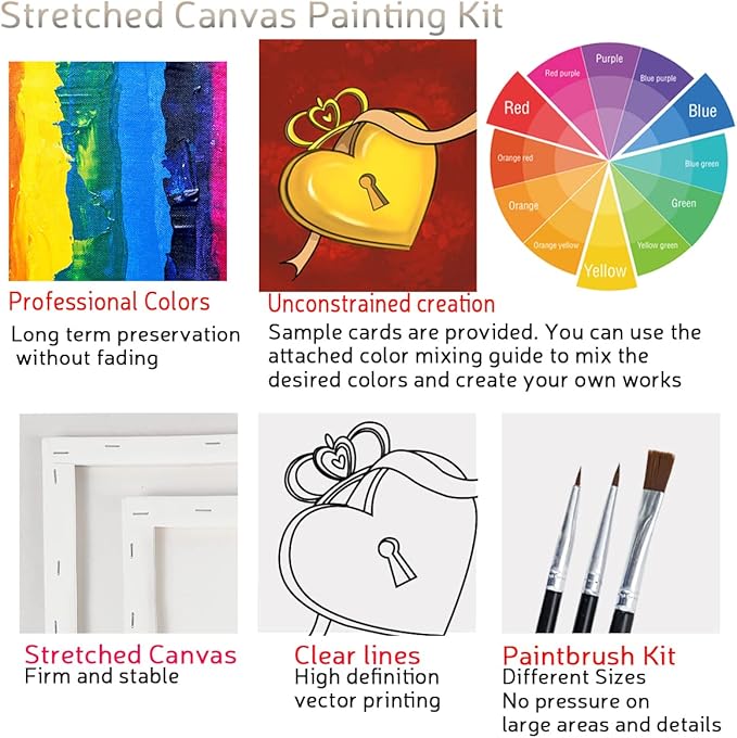 “Key to My Heart” at Home Sip n Paint Kit