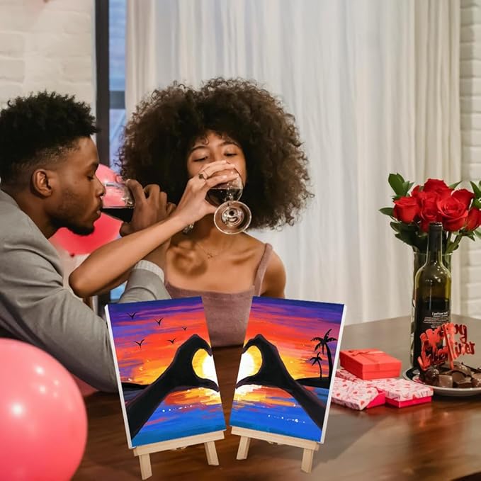 Sunset Hearts Sip n Paint Kit