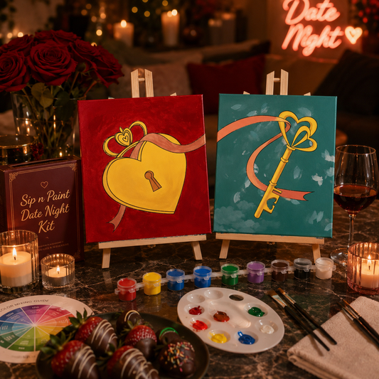 “Key to My Heart” at Home Sip n Paint Kit