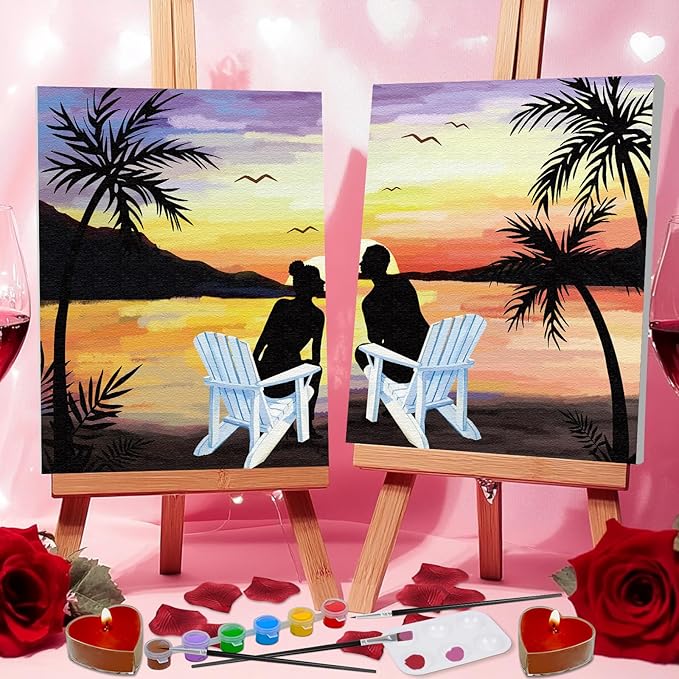 Romantic Sunset Sip & Paint Full Kit