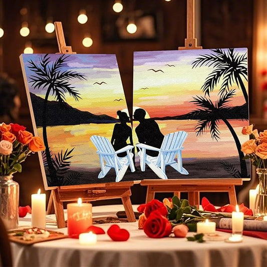 Romantic Sunset Sip & Paint Full Kit