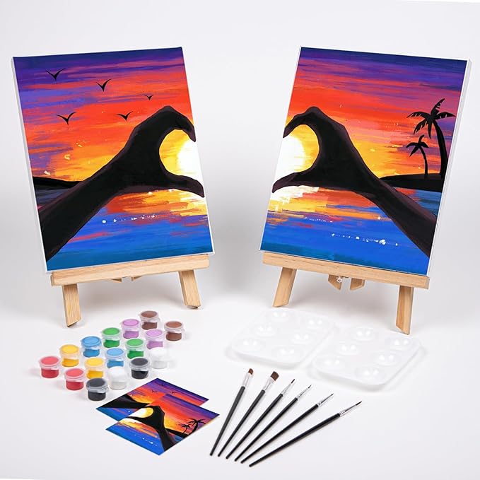 Sunset Hearts Sip n Paint Kit
