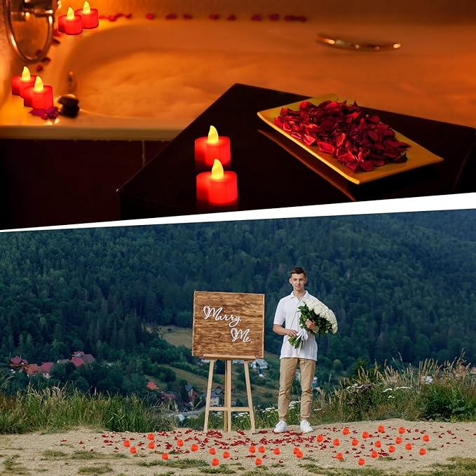Rose Petals & Tea Lights Set