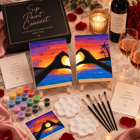 Sunset Hearts Sip n Paint Kit